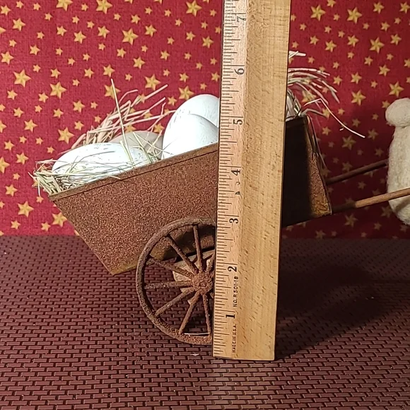 Primitive Sheep Pulling Cart Of Eggs